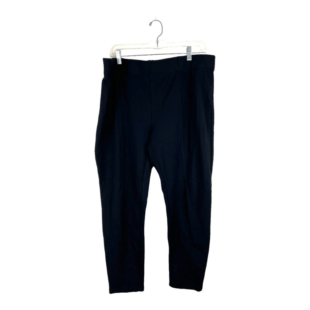 Dip black ponte knit pull on skinny pants leggings jeggings sz 2X elastic waist